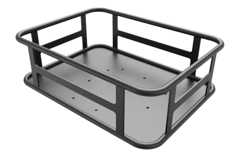 Heybike Large Rear Basket Iron — Iron Bottom — manufacturer photograph; Manufacturer SKU EB-BASKET-B-N