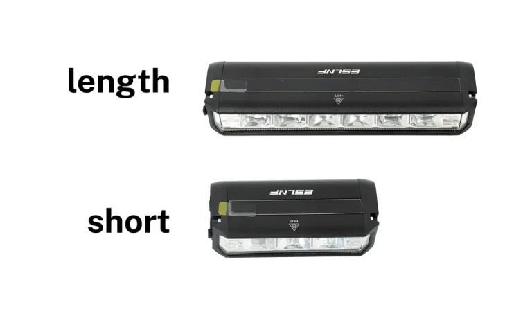 Heybike LED Bike Long Headlight — Long Version — manufacturer photograph; Manufacturer SKU EB-C-Headlights-2