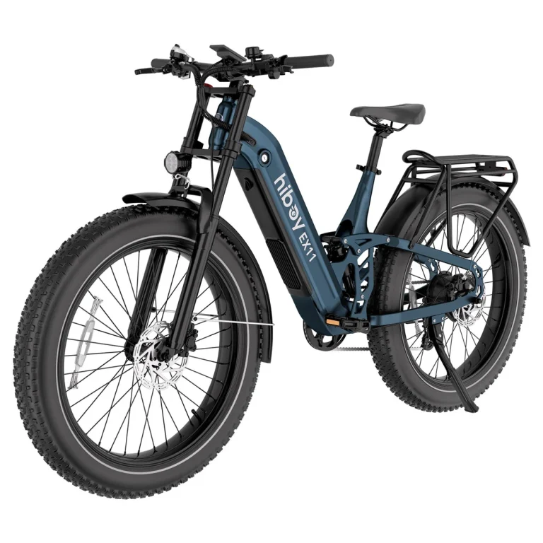 Hiboy EX11 Full Suspension Electric Bike — Navy Blue — manufacturer photograph; Manufacturer SKU EX11-NB-20070014