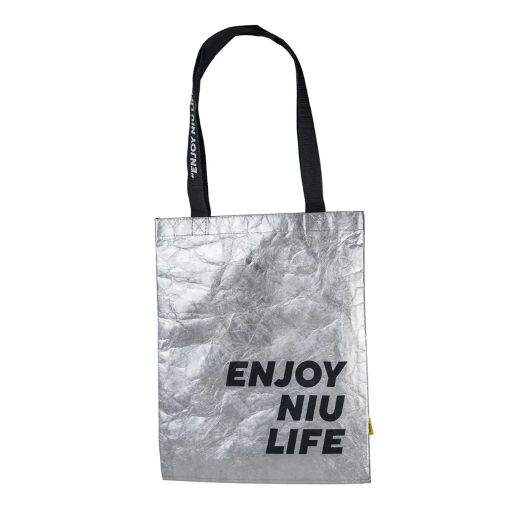 NIU "ENJOY NIU LIFE" DuPont Paper Shopping Bag — manufacturer photograph; Manufacturer SKU 511G4E08J
