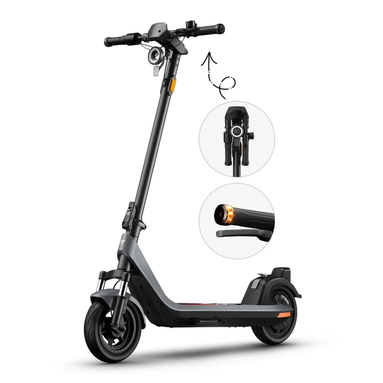 NIU KQi 200F Foldable Handlebar Electric Scooter 20mph | Range 33.6 miles — Gray — manufacturer photograph; Manufacturer SKU KDT32EG1A51