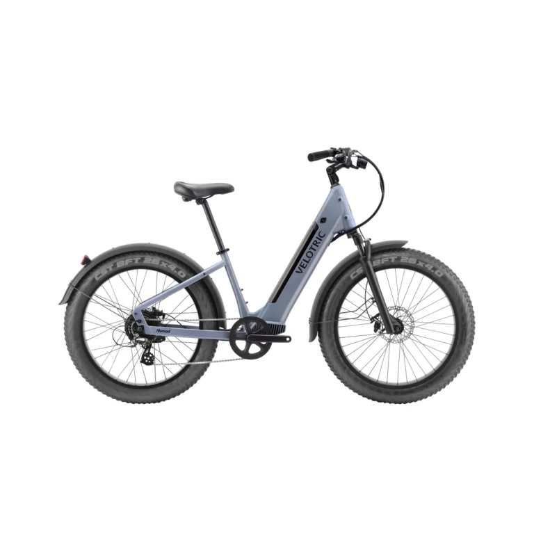 Velotric Nomad 1 Plus Ebike — Step-Thru / Indigo Gray — manufacturer photograph; Manufacturer variant ID 41805979025591