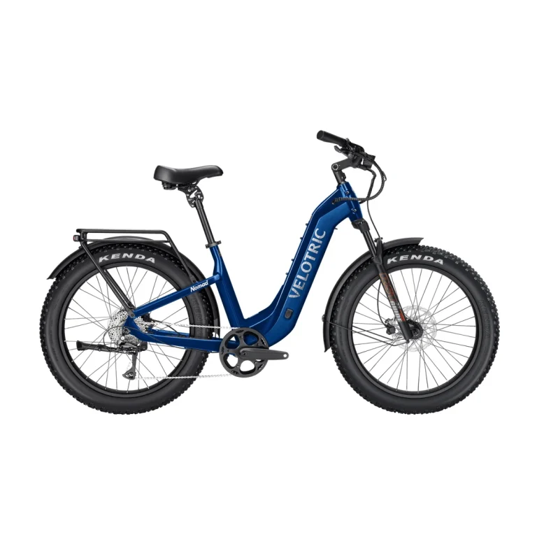 Velotric Nomad 2 Fat Tire Ebike — Step-Thru / Regular / Midnight Blue — manufacturer photograph; Manufacturer SKU VN030005A